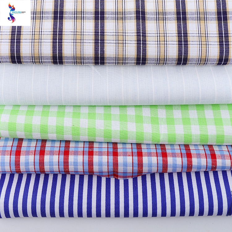 Wholesale sale of grey fabric of China stock fabric—TC yarn-dyed stock fabric