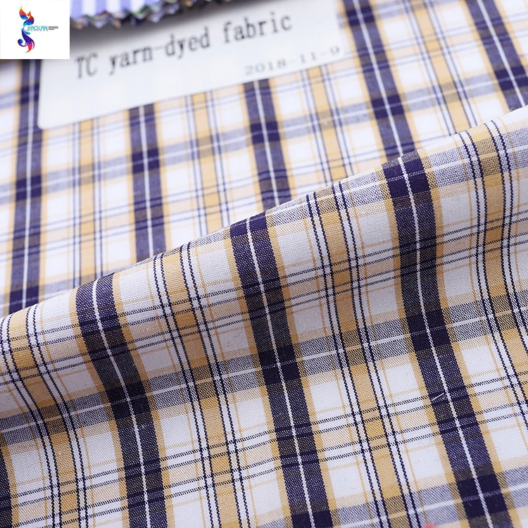 Wholesale sale of grey fabric of China stock fabric—TC yarn-dyed stock fabric