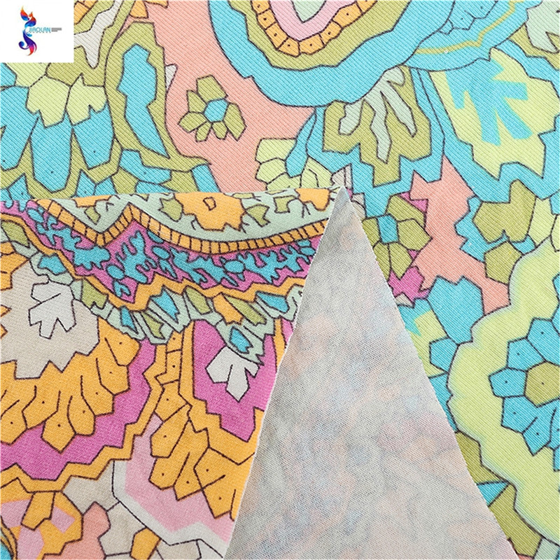 Hygroscopic and breathable fabric inventory supplier - rayon single print stock fabric